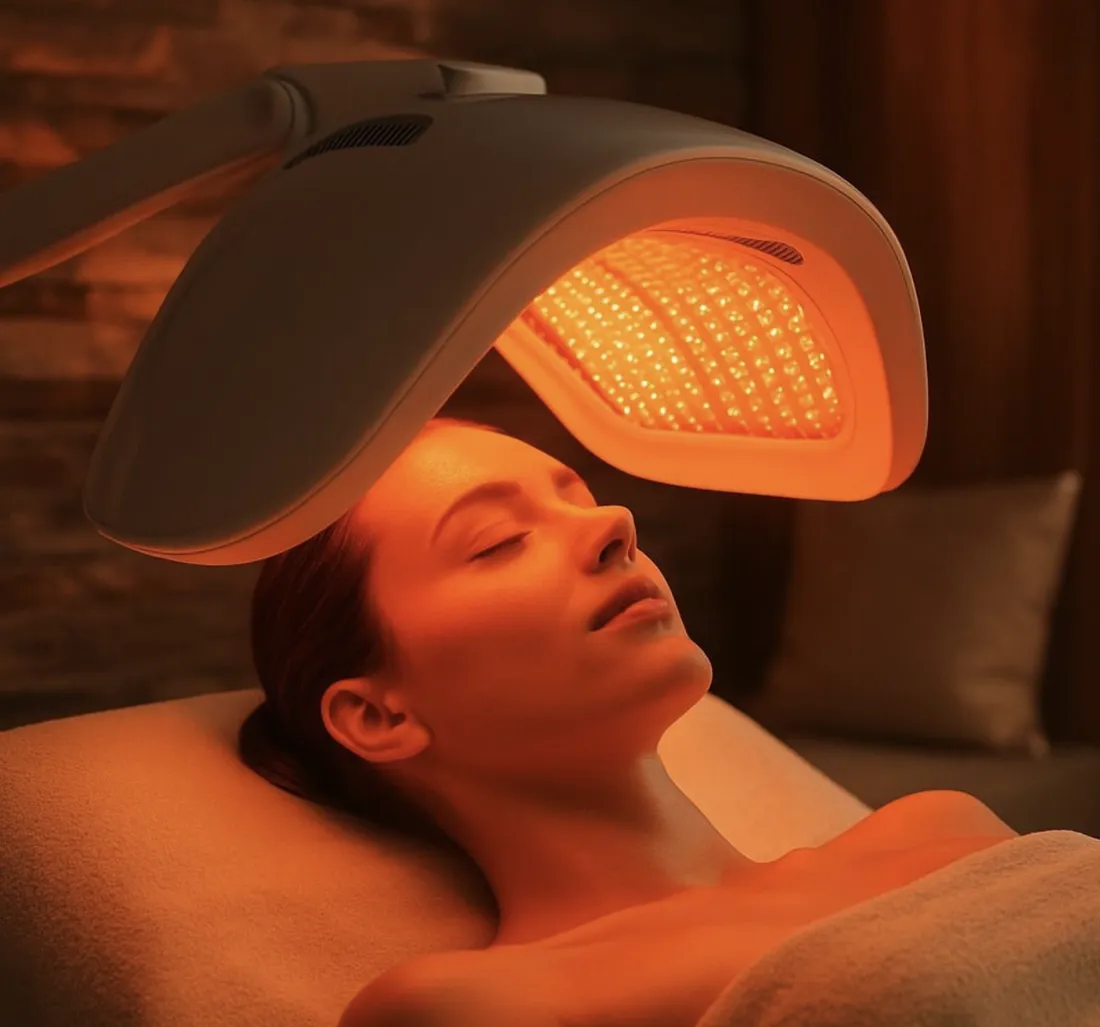 Séance de luminothérapie LED sur le visage chez A&L Beauty